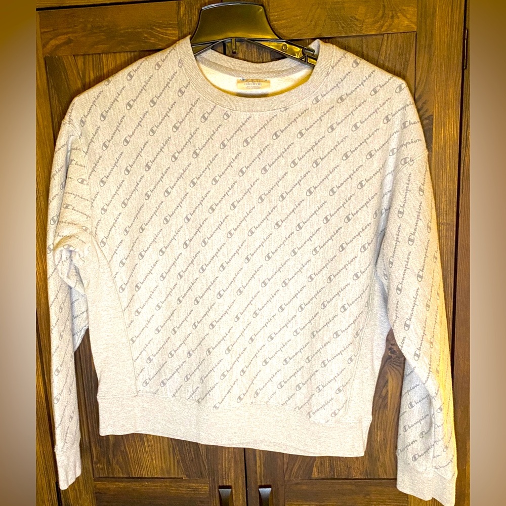 Champion Y2K Light Gray Women's Crewneck Sweatshirt